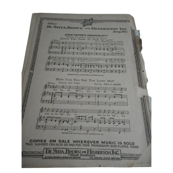Vtg Sheet Music Piano Ukulele Kiss me Goodnight Play or Frame 1932 - Picture 4 of 4